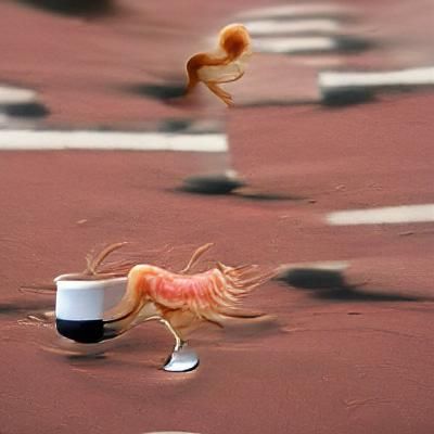 Shrimp Runs Marathon with Coffee