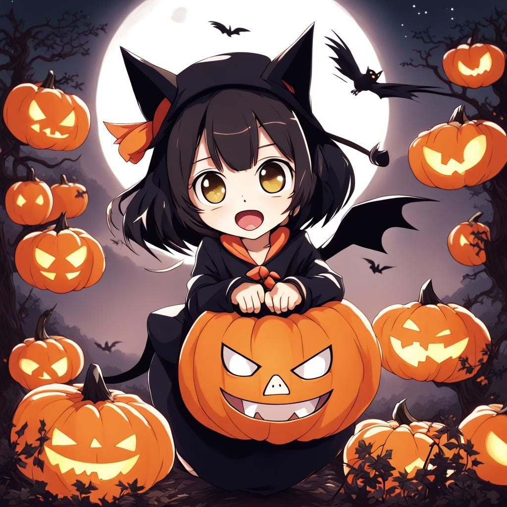 Kiki and Jiji's Anime Flight from Jack-o-Lantern