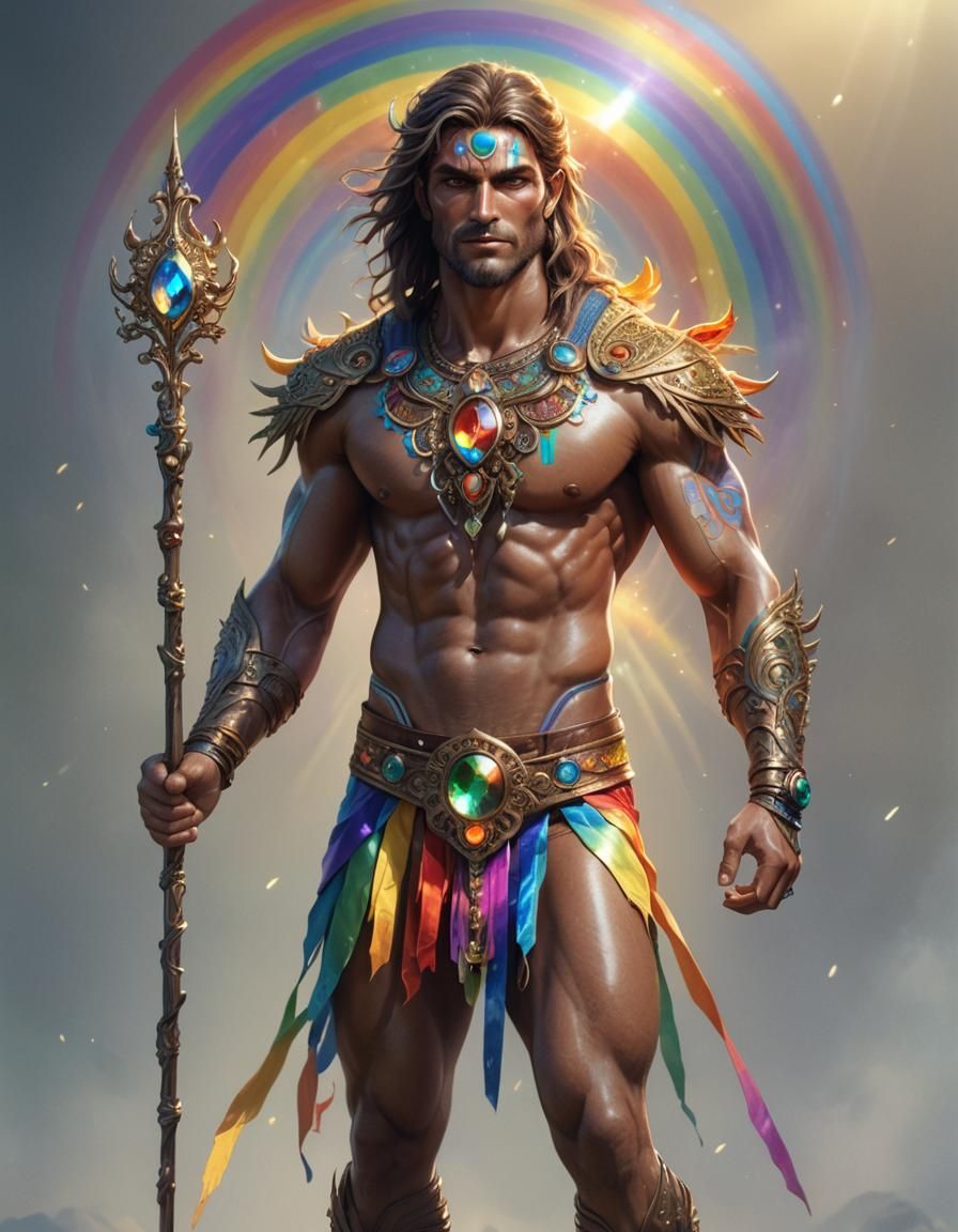 Radiant Rainbow Spirit with Jewel Staff