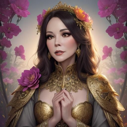 Rainbow Flower Portrait of Mary Tyler Moore in 8K