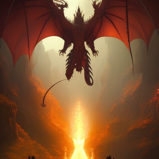 Dragon Warrior in Dark Fantasy Style