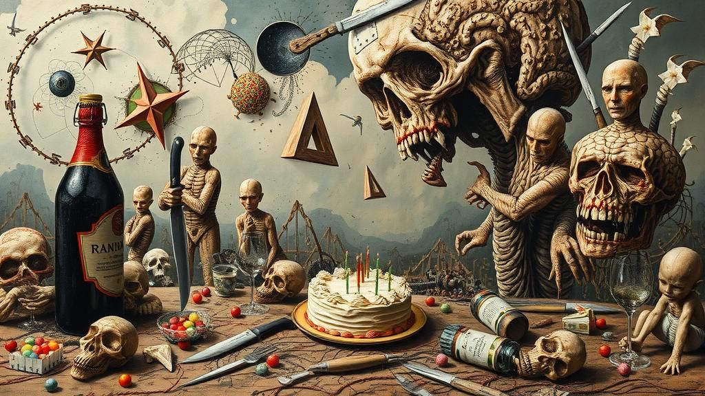 Dystopian Apocalyptic Landscape in Surrealist Style