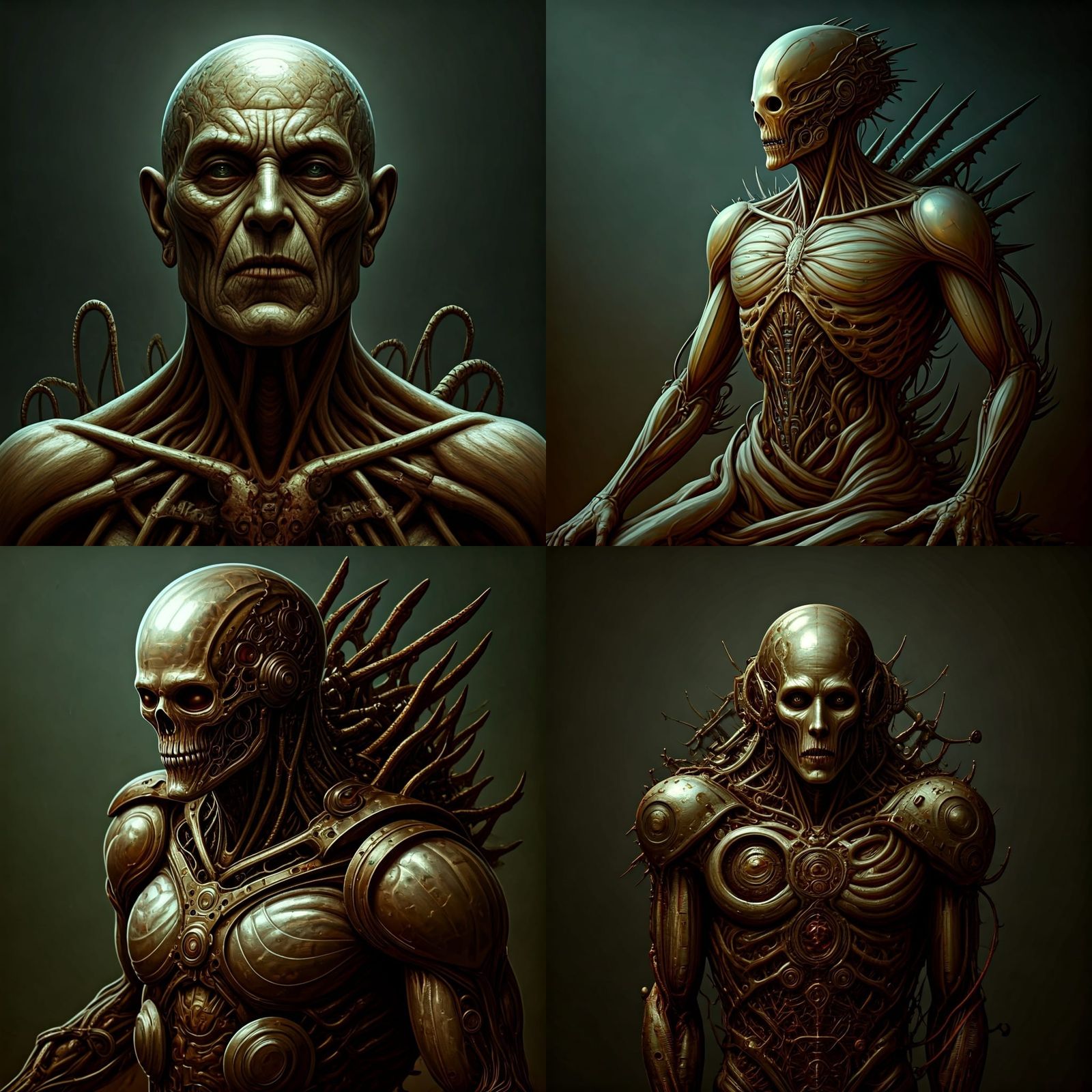 Biomechanical creation. Mix of machine and flesh.