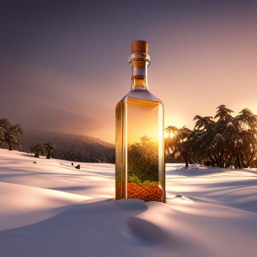 Jungle in a Bottle: Hyperrealistic Photographic Shot