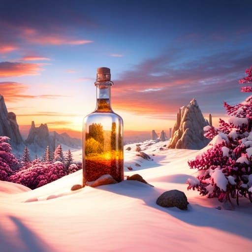 Jungle in a Bottle: Hyperrealistic Photographic Shot