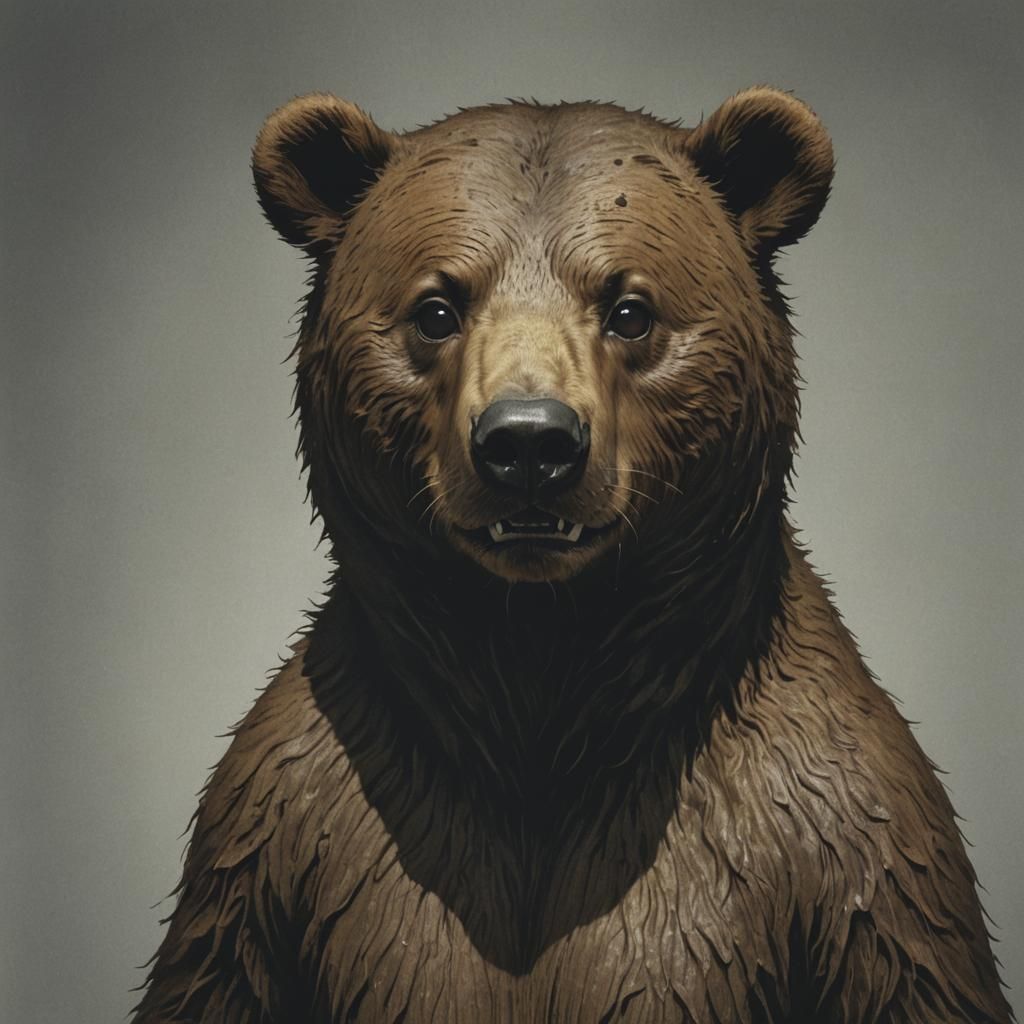 Surreal Horror: Ursine Entity in a Divine Light