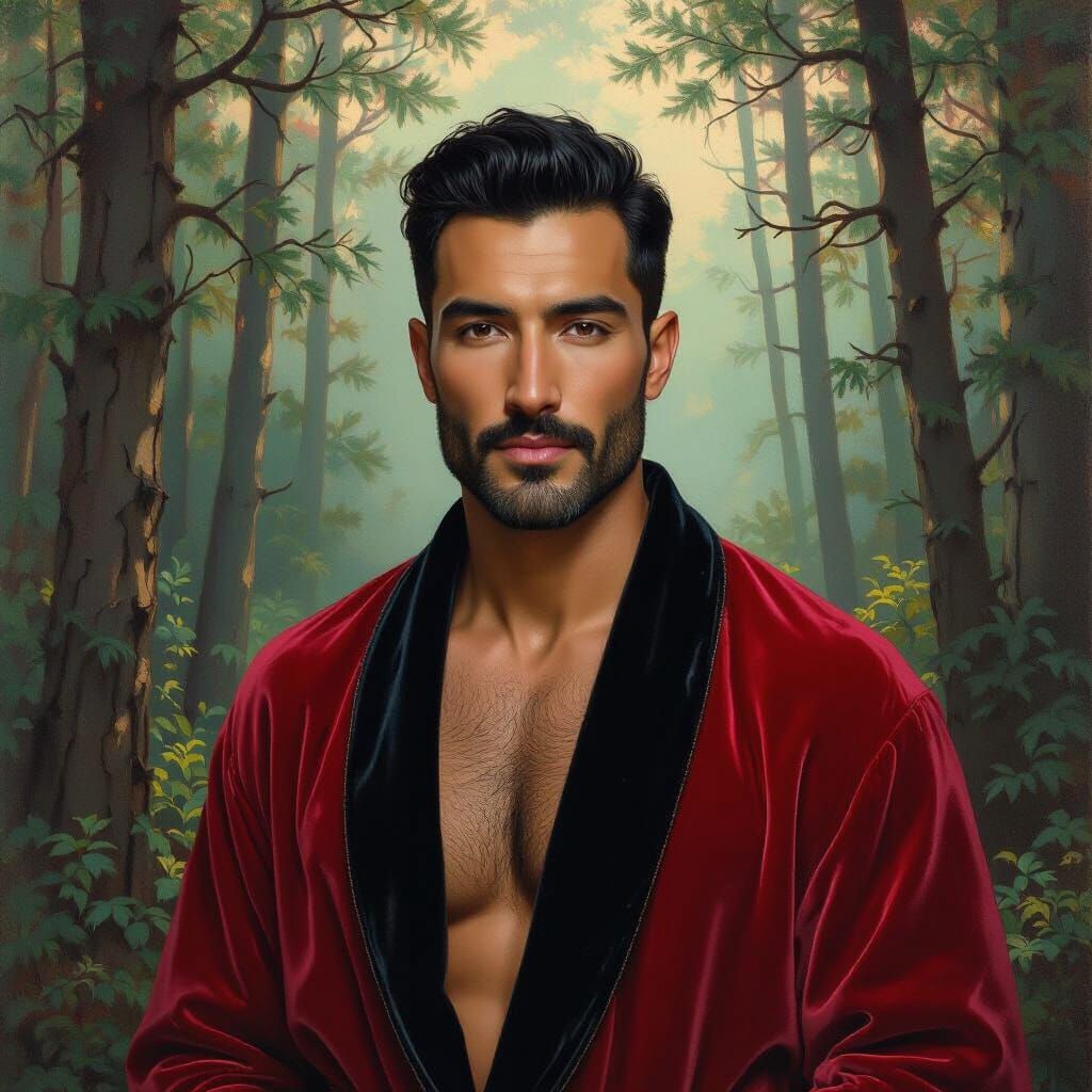 Vibrant Portrait of a Man in Impressionist Style