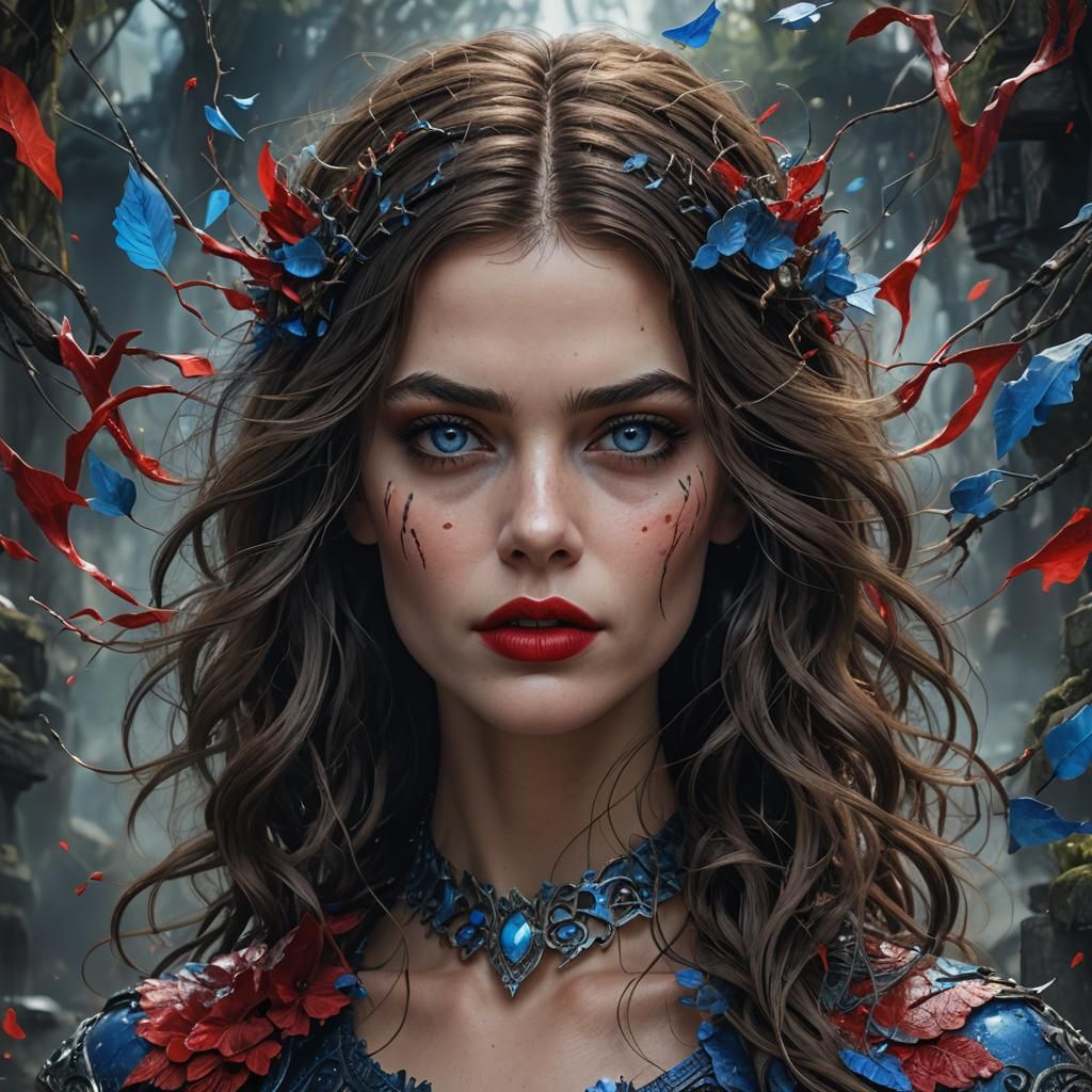 Margo Robbie Meets Dark Fantasy in Cyberpunk Style