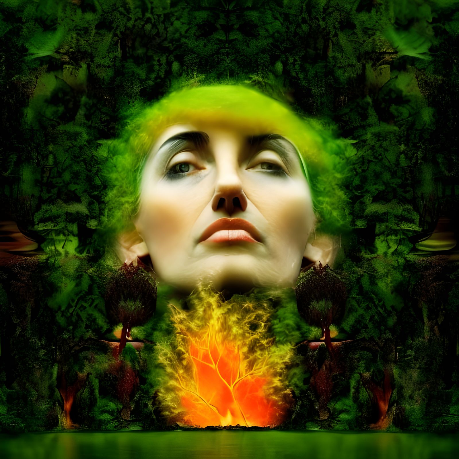 Mystical Faces of Nature Optical Illusion