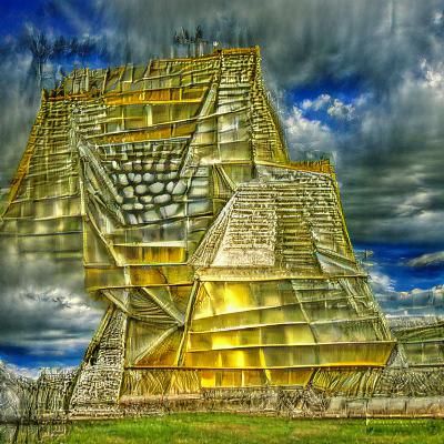 Chichén Itza Pyramid in HDR Biomechanical Style