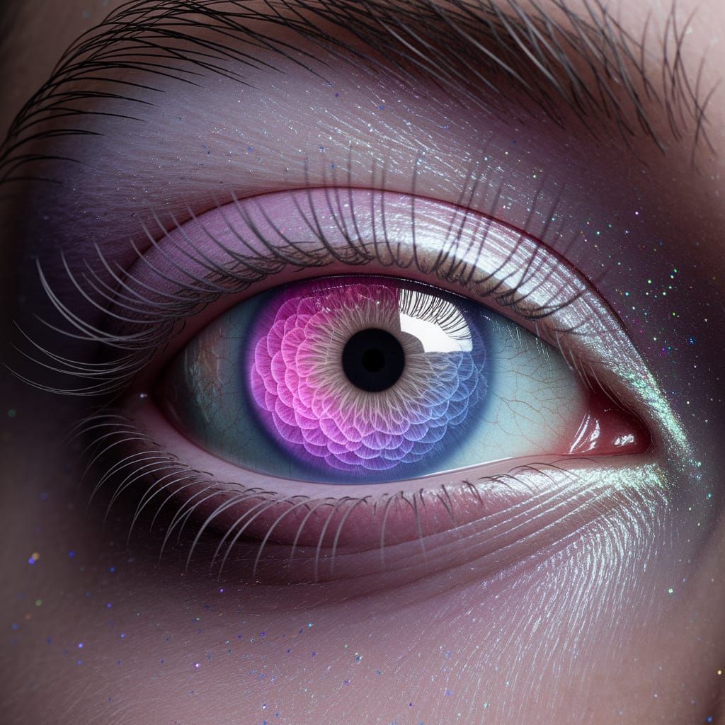 Hyperreal Cosmic Eye in Vibrant Bloom