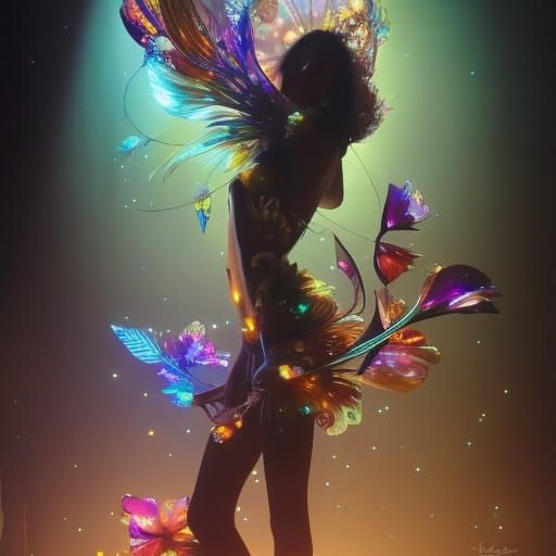 Multi-Dimensional Paper Cutout Dance Under Glistening Stars