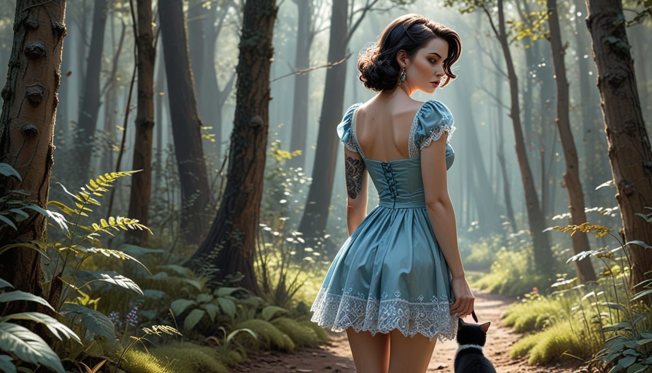 Alice entering the woods