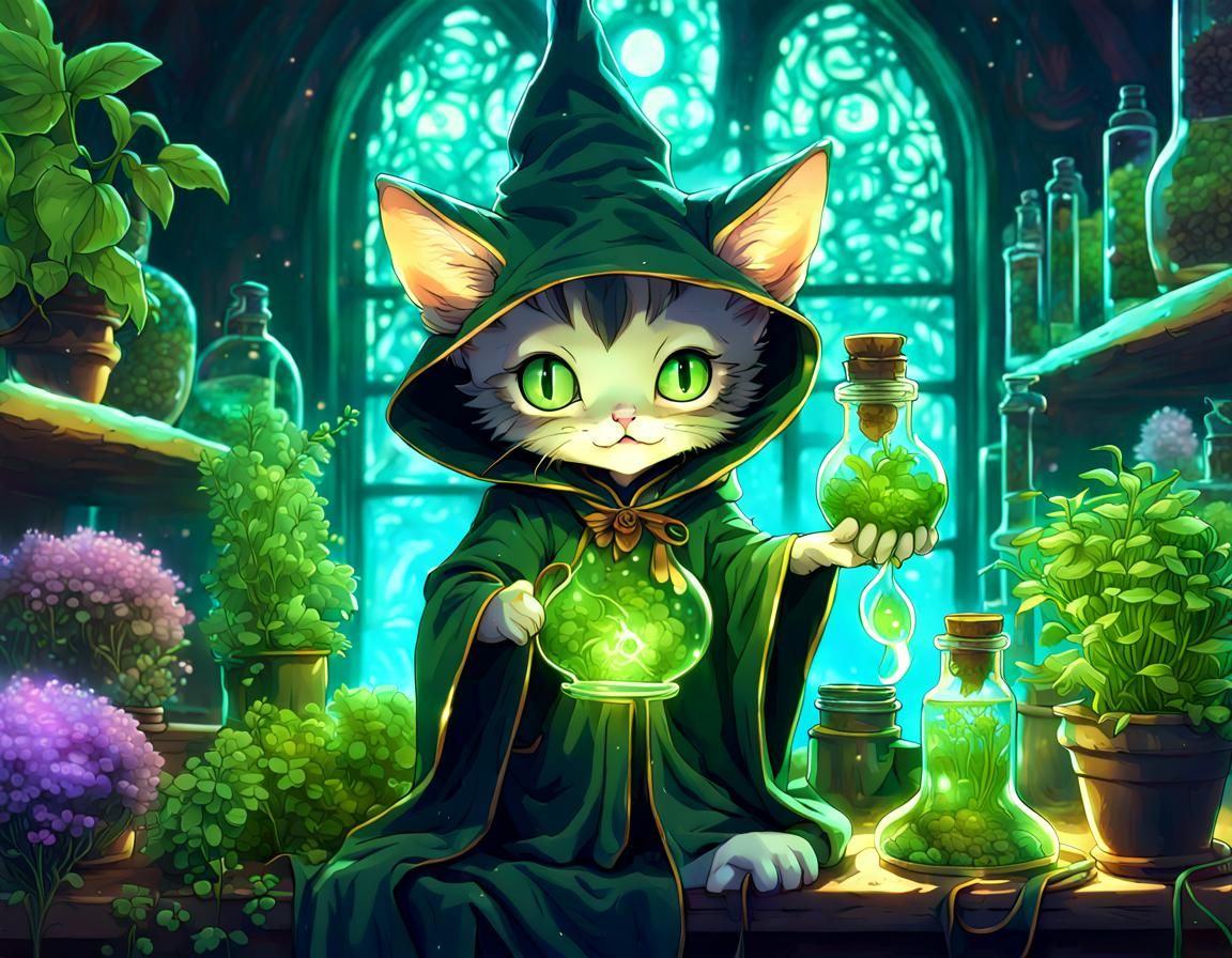 Kitten Wizard in Radioactive Catnip Garden