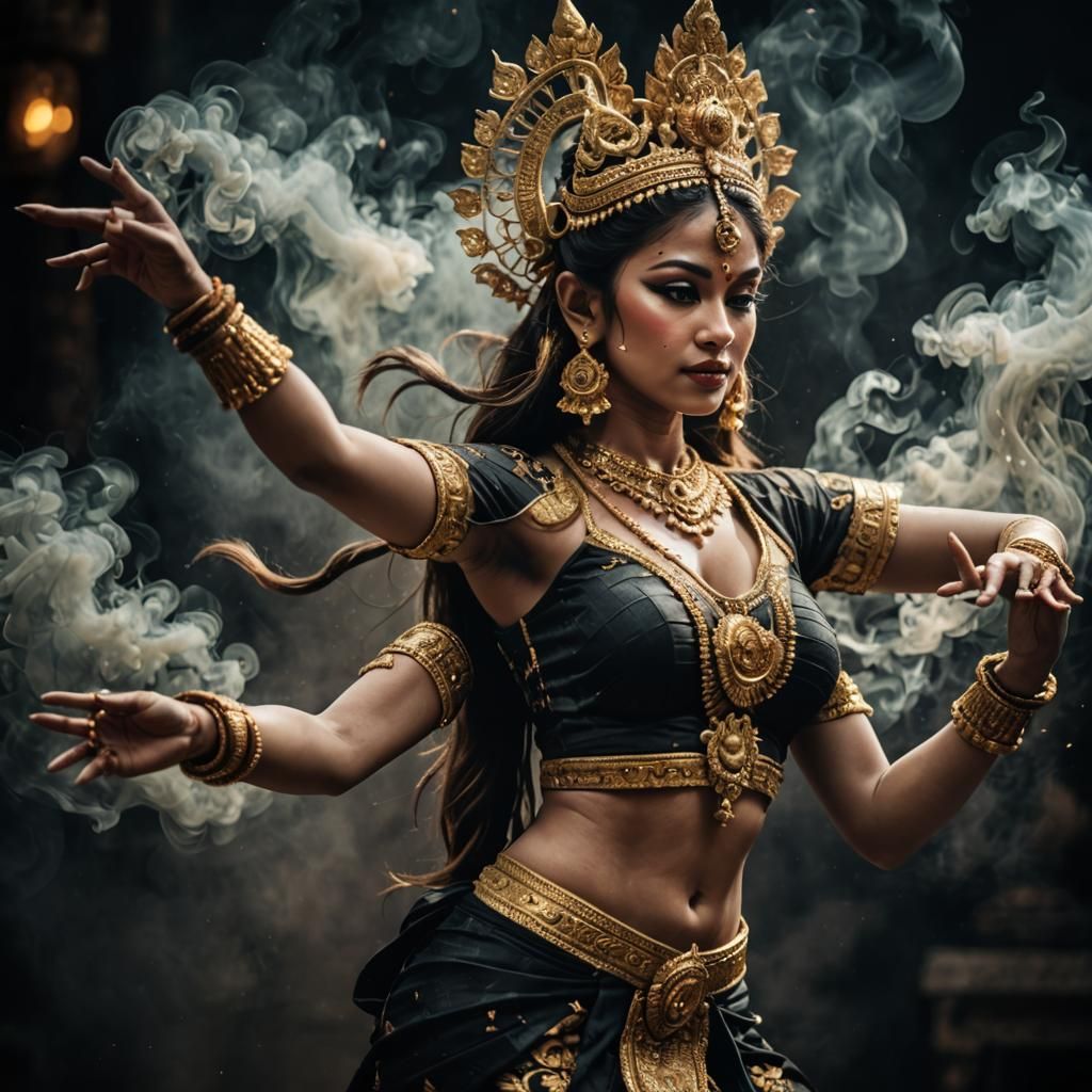 Dancing Apsara Goddess in Hyperrealistic Detail