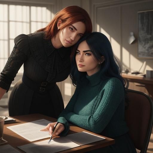 Workplace Harmony: Leader Mediates Conflict in Concept Art