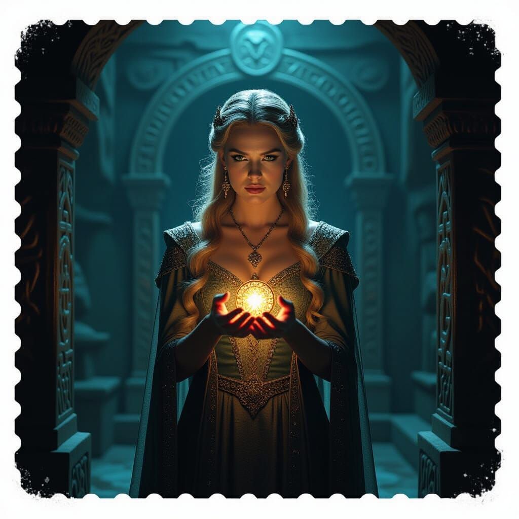 Brunhilda of Austrasia in a Magical Chamber