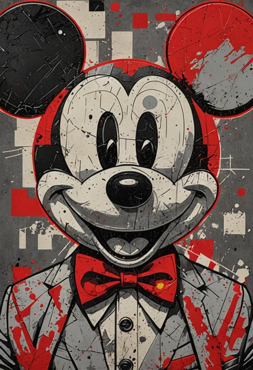 Sinister Mickey Mouse in Pop Art Style