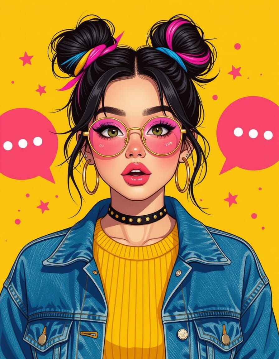 Hyperdetailed Charcoal Drawing of Woman with Colorful Hair