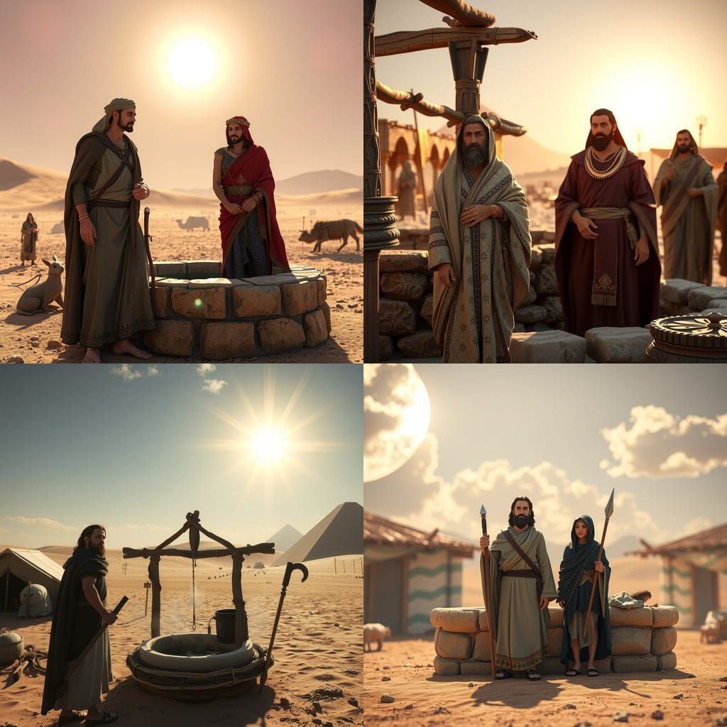 Desert Well Scene in Detailed 3D Game Style