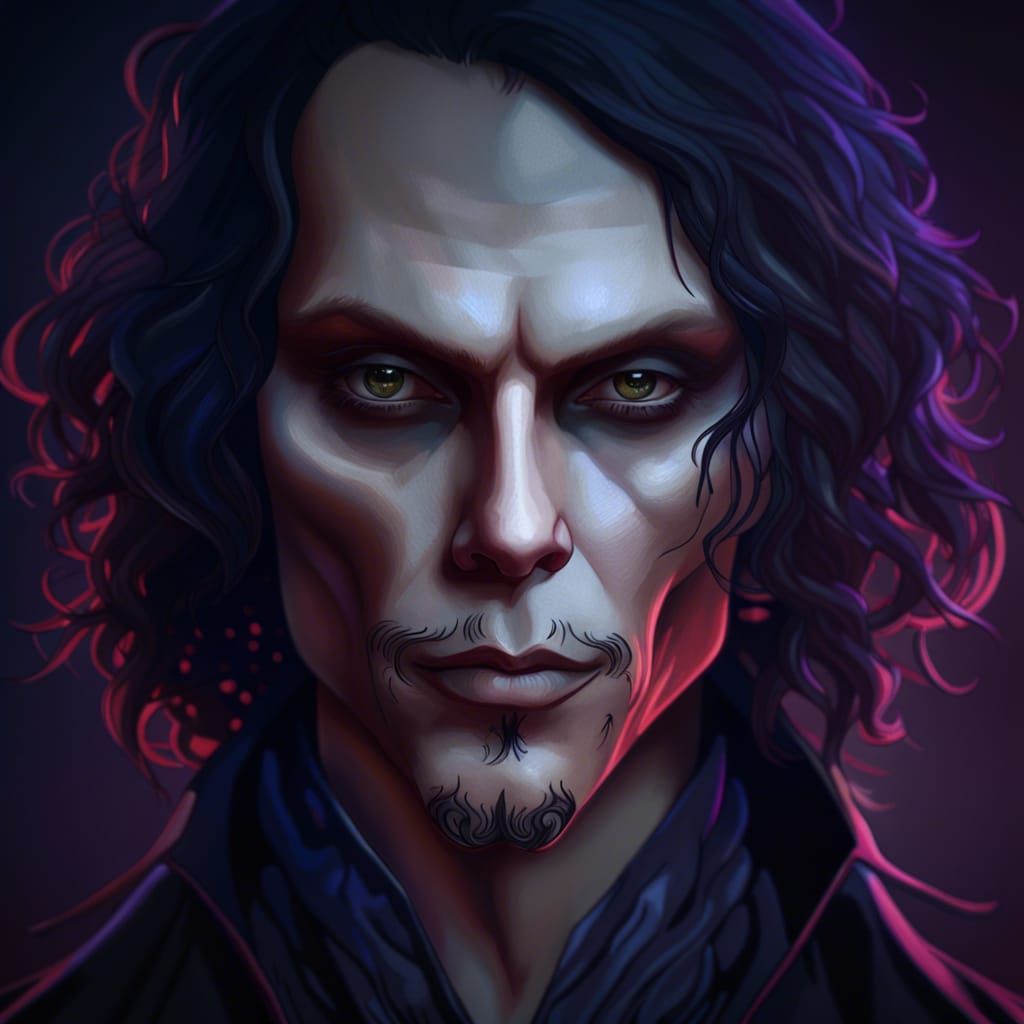 Ville Valo Vampire Portrait in Gothic Style