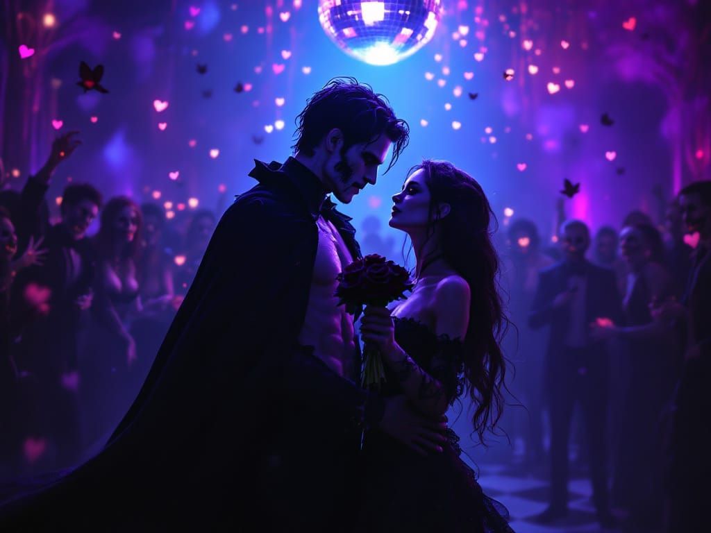 Handsome Zombie Couple at Gothic Prom Night