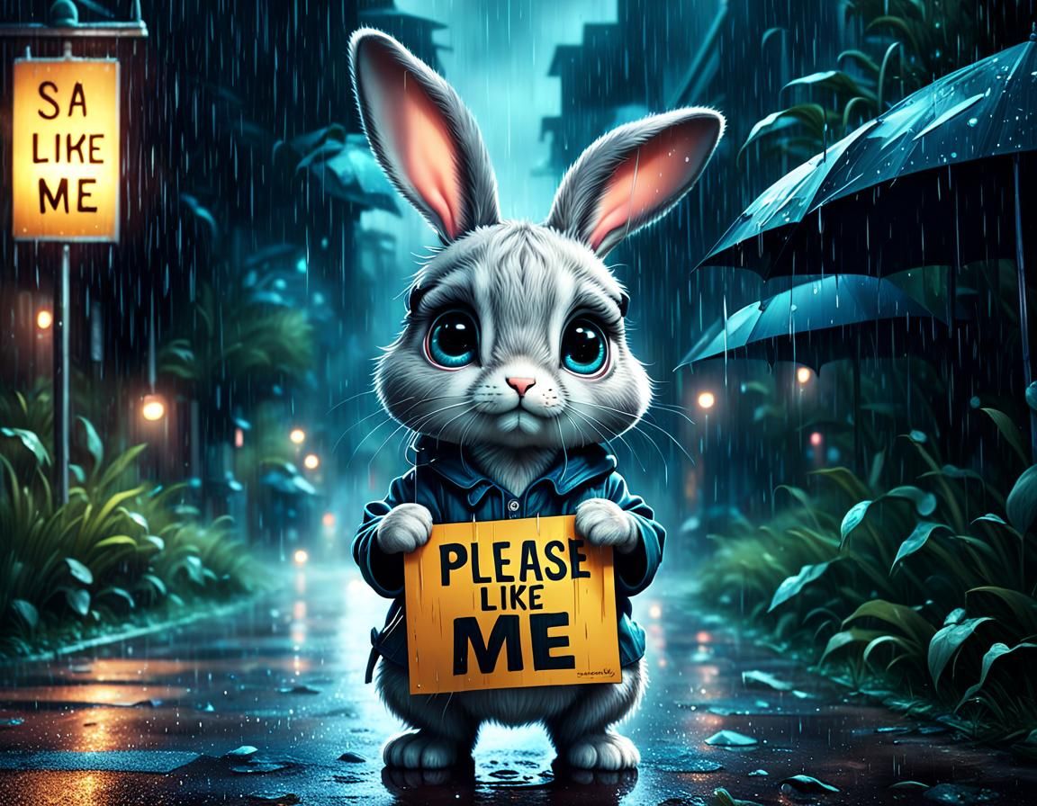 Sad Bunny As Digital Concept Art