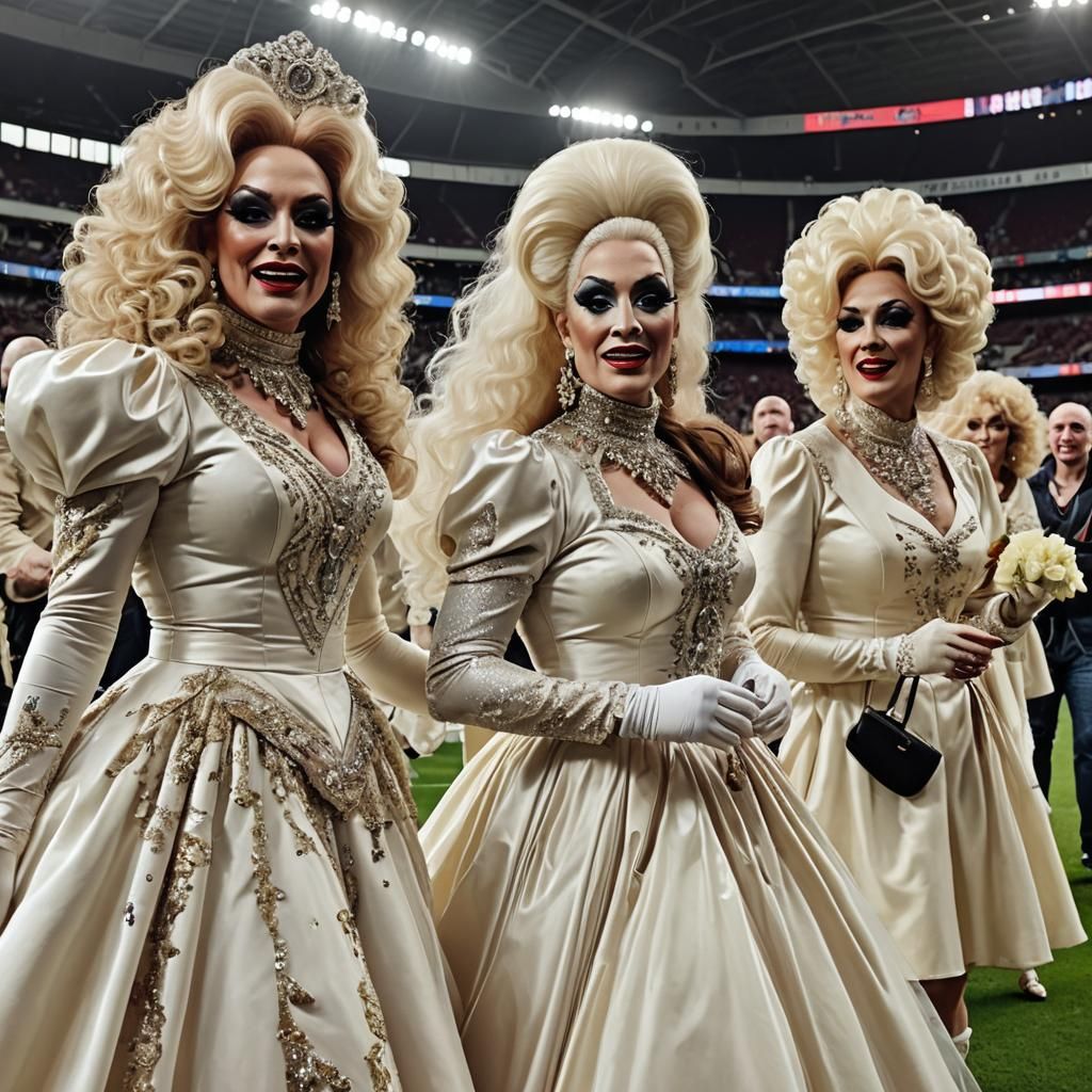 Drag Queens Play Football in Couture Gowns