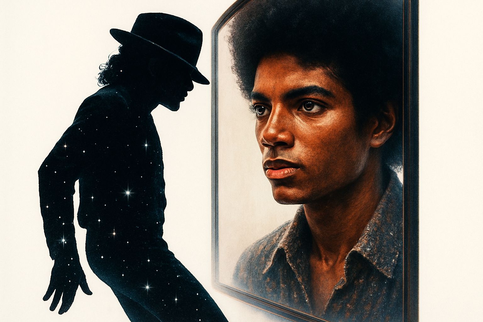 Michael Jackson Moonwalk Double Exposure in Concept Art Styl...