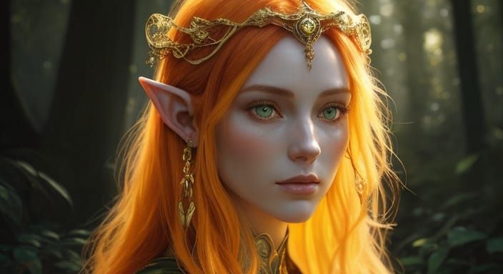 attractive  Elf girl red hair