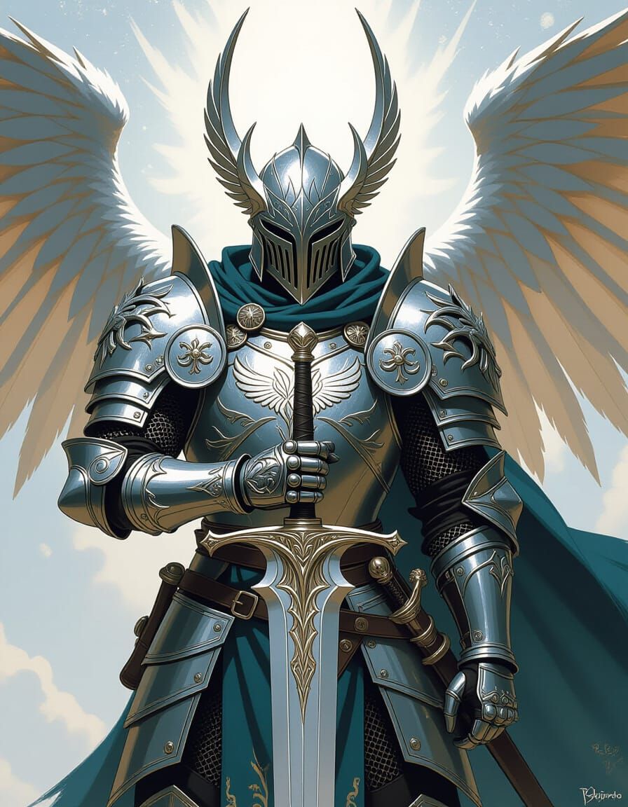 Platinum Knight of Bahamut in Elvish Armor