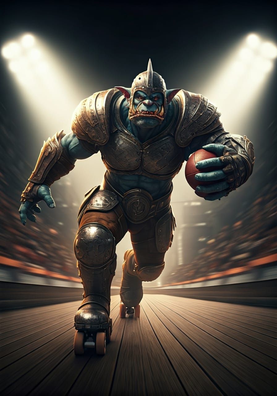 Fierce Troll Rollerball Player in Fantasycore Style