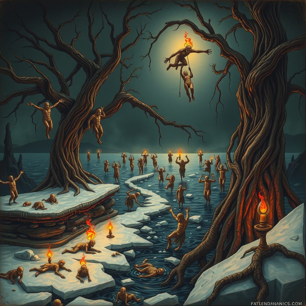 Icy Treachery: A Bosch-Inspired Vision of Hell