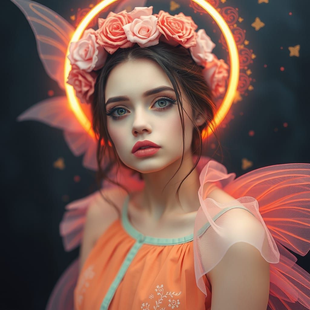 Elemental Fairy Portrait in Pastel Colors