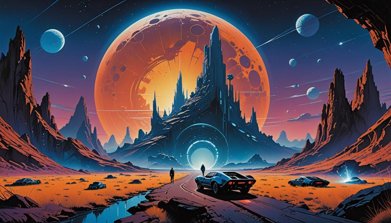 Ethereal Dreamscapes: A Colossal Crystal Monolith Beckons