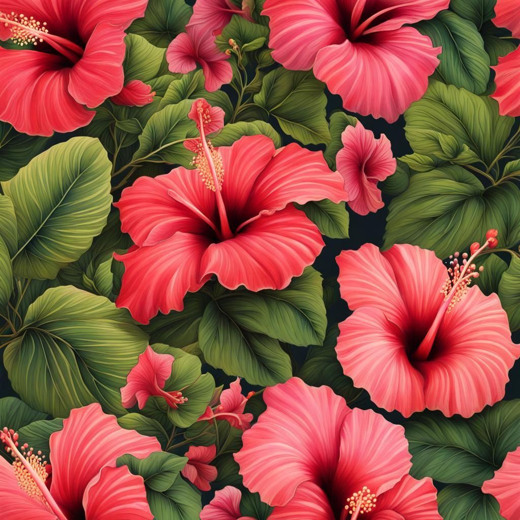 Vibrant AI-Generated Hibiscus Flower