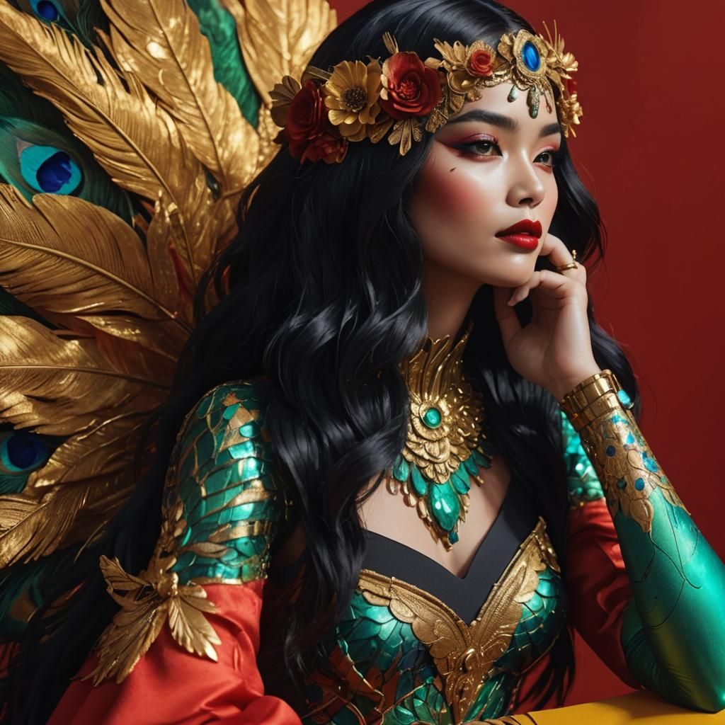 Vibrant Women with Metallic Skin in 3D Digital Art