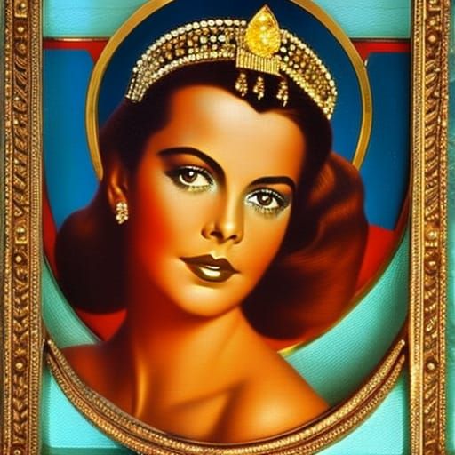 Natalie Wood as Tutankhamun in Art Deco Style