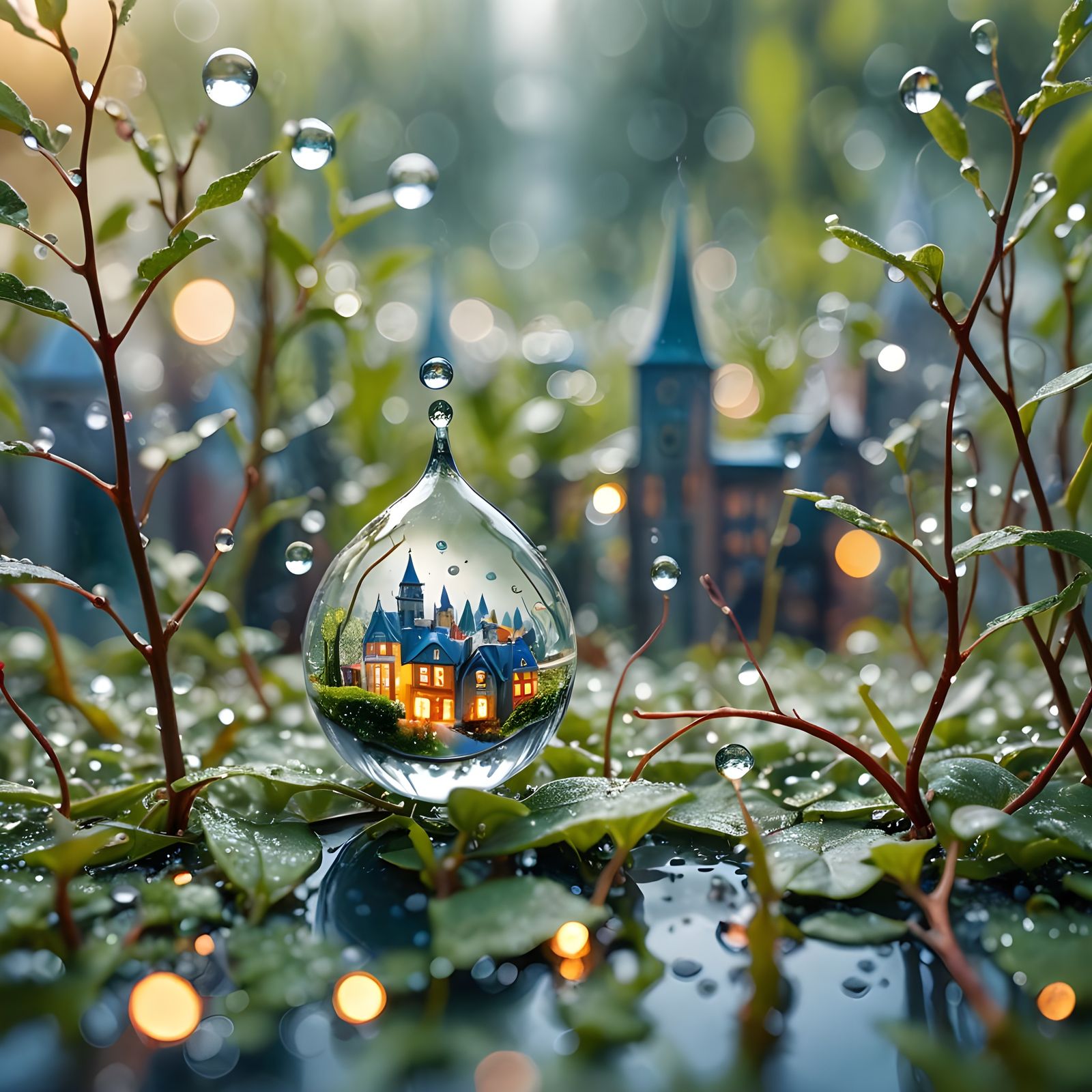 Where tales resides in a raindrop.
