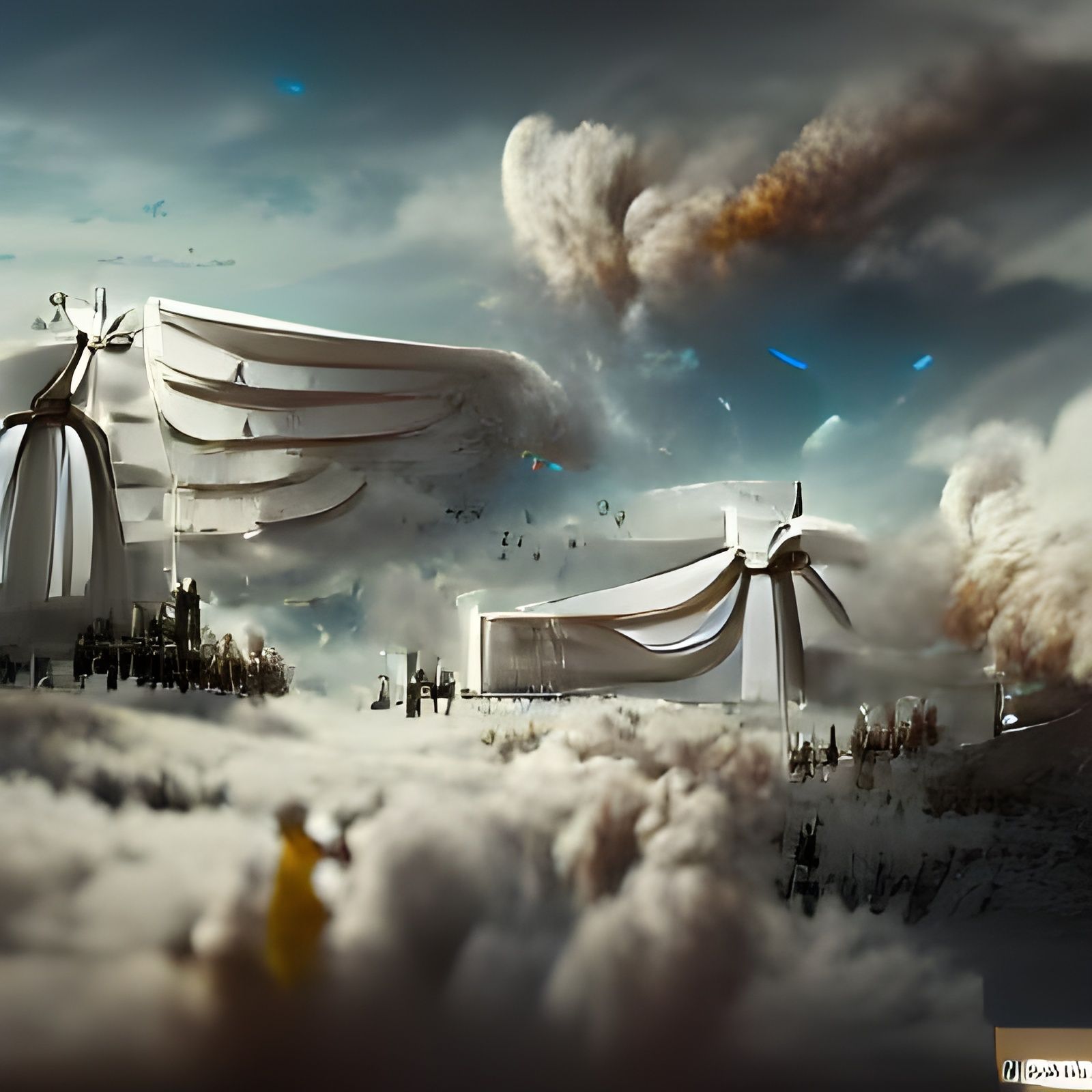 Angelic Robot Congratulates Winners: Matte Painting