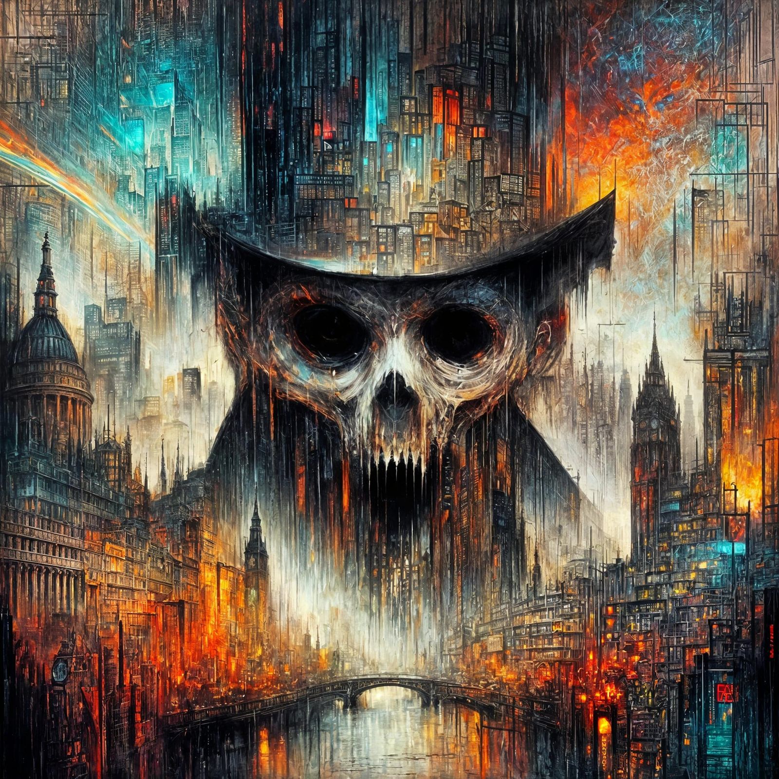 Surreal Portentous Portrait in Glitchcore Style