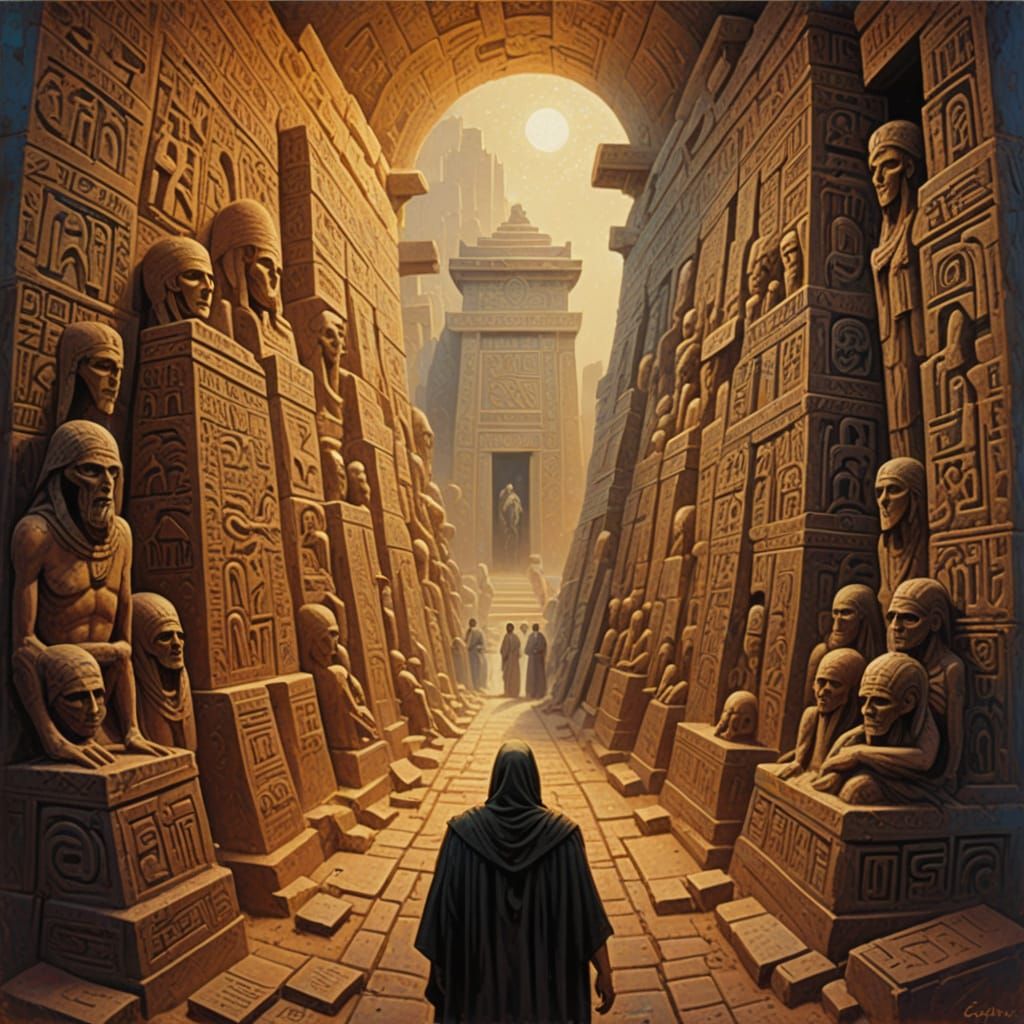 Sinister Sarcophagus in Expressionist Impasto Style