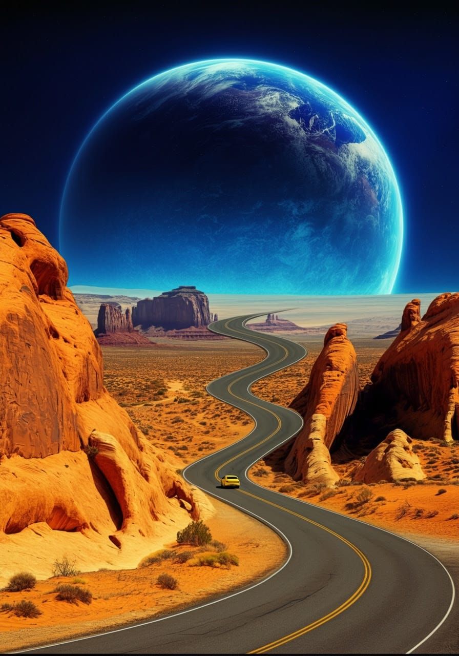 Desert Cosmorama in Vibrant Orange