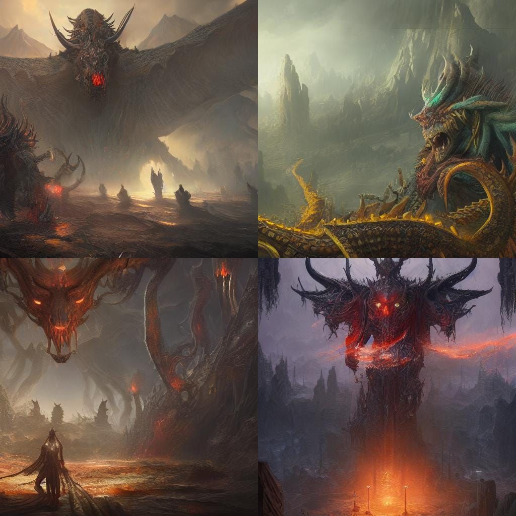 Fantastical Demon in Detailed Matte Painting