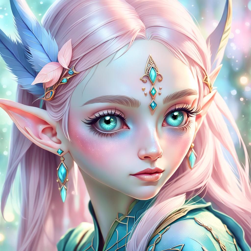 Dreamy Elf Portrait in Digital Fantasy Art