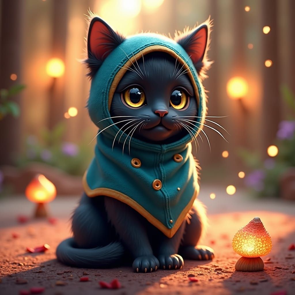 Enchanted Forest Cats: Fantasy Concept Art