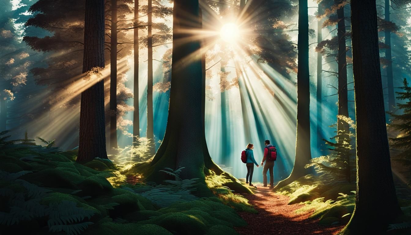 Hide and Seek in Forest, Ink Splatter Art