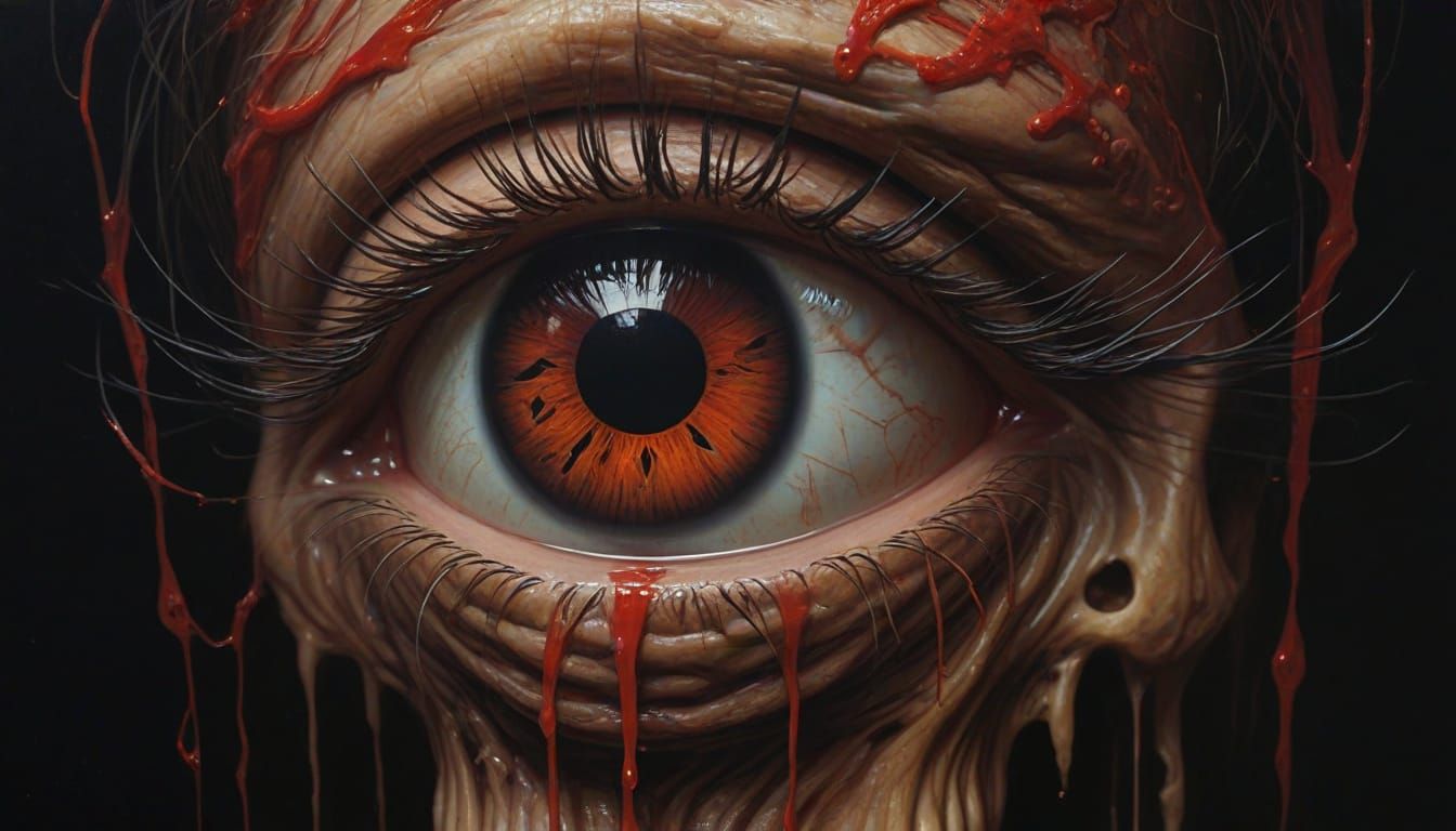 Surrealist Masterpiece: A Vibrant, Ominous Eye