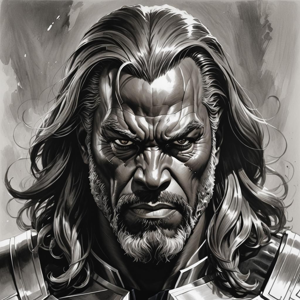 Worf Thor Portrait in Comic Book Style
