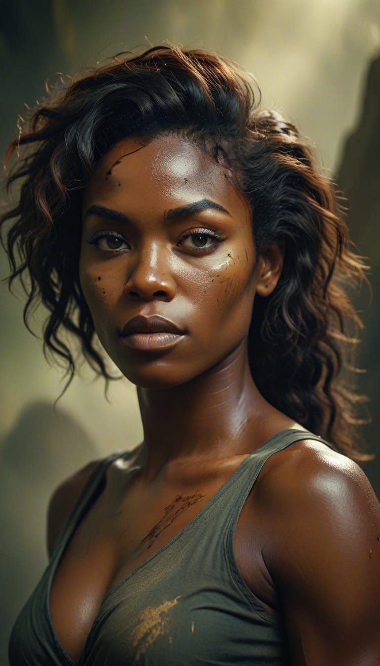 Stunning Cinematic Portrait of a Beautiful Black Woman